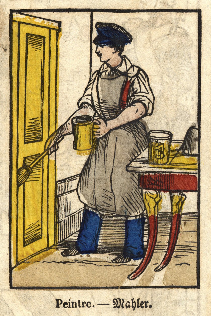 Malíř; Série o živnostech, obraz Epinal z 19. století. od French School