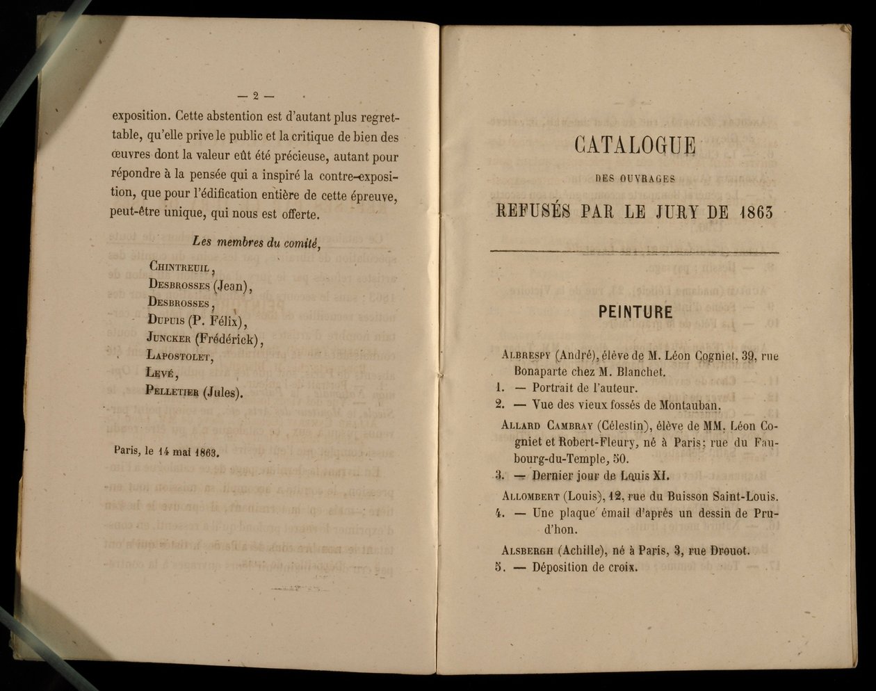 Obrazová kapitola, ze Salon des Refuses, 1863 od French School