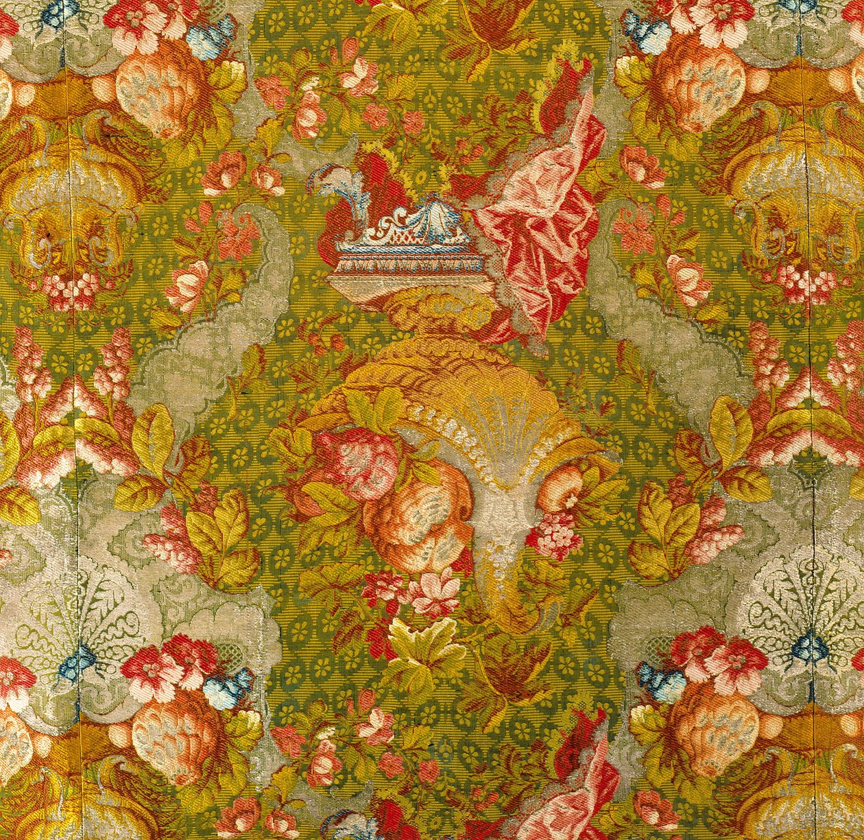 Panel (hedvábí, kovové nitě) od French School