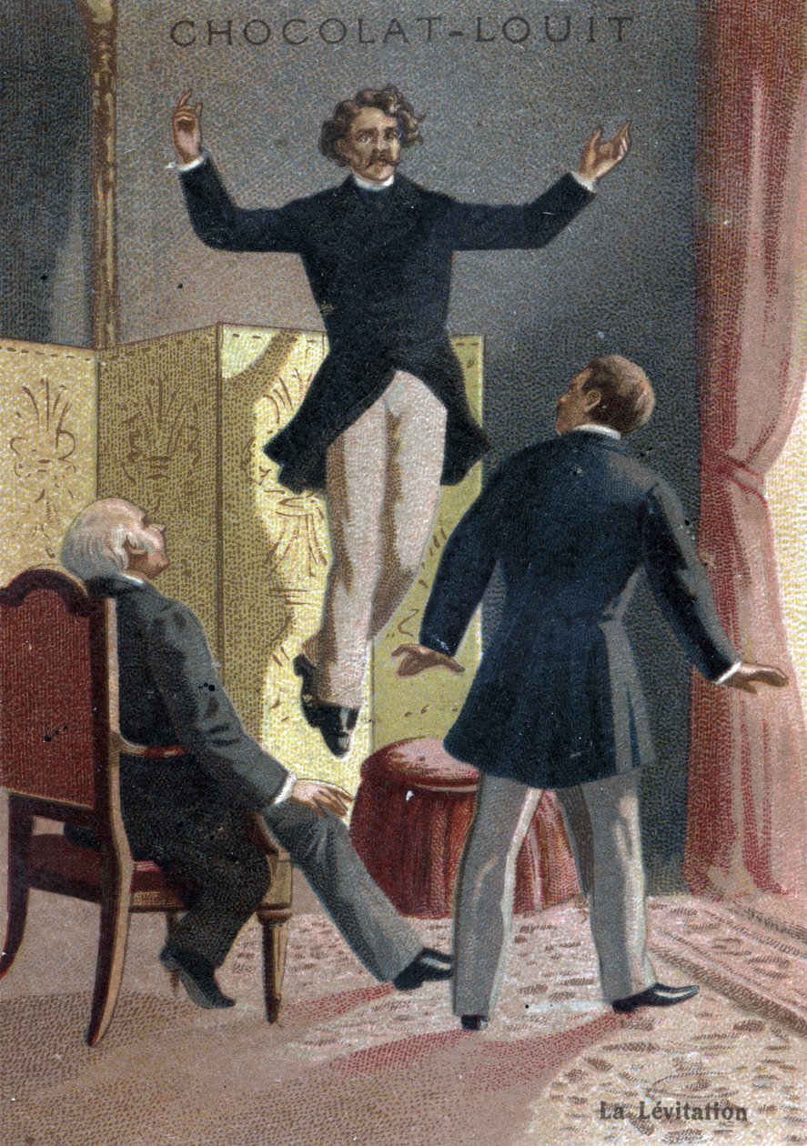 Paranormální jev: Levitace středního a skotský věštec Domov Daniela Dunglase (1833-1886) stoupající do vzduchu pod očima omráčených svědků, v bytě v Londýně - (Daniel Dunglas Home, slavné médium z 19. ce od French School