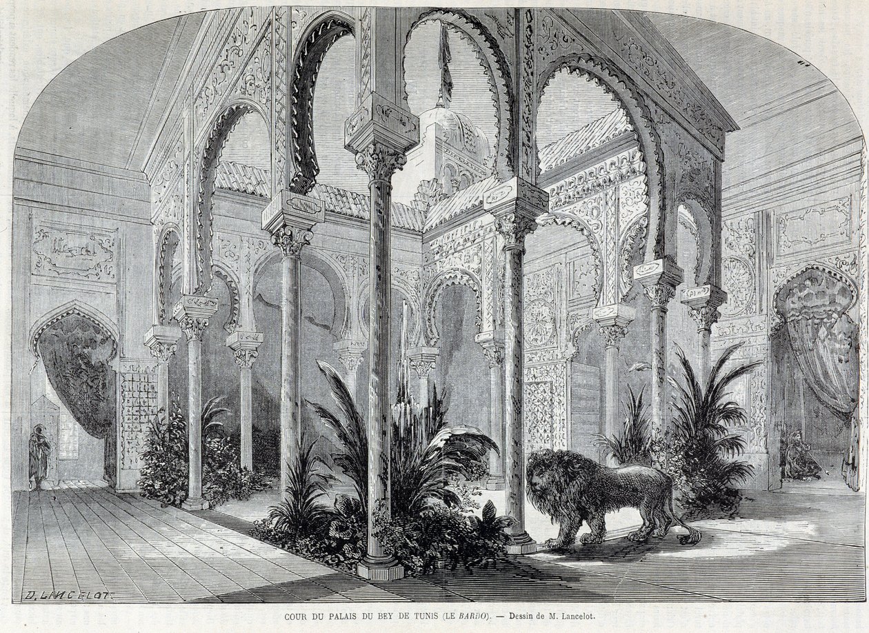 Parc de Montsouris: interiér Palais du Bey v Tunisu na světové výstavě v roce 1867. od French School