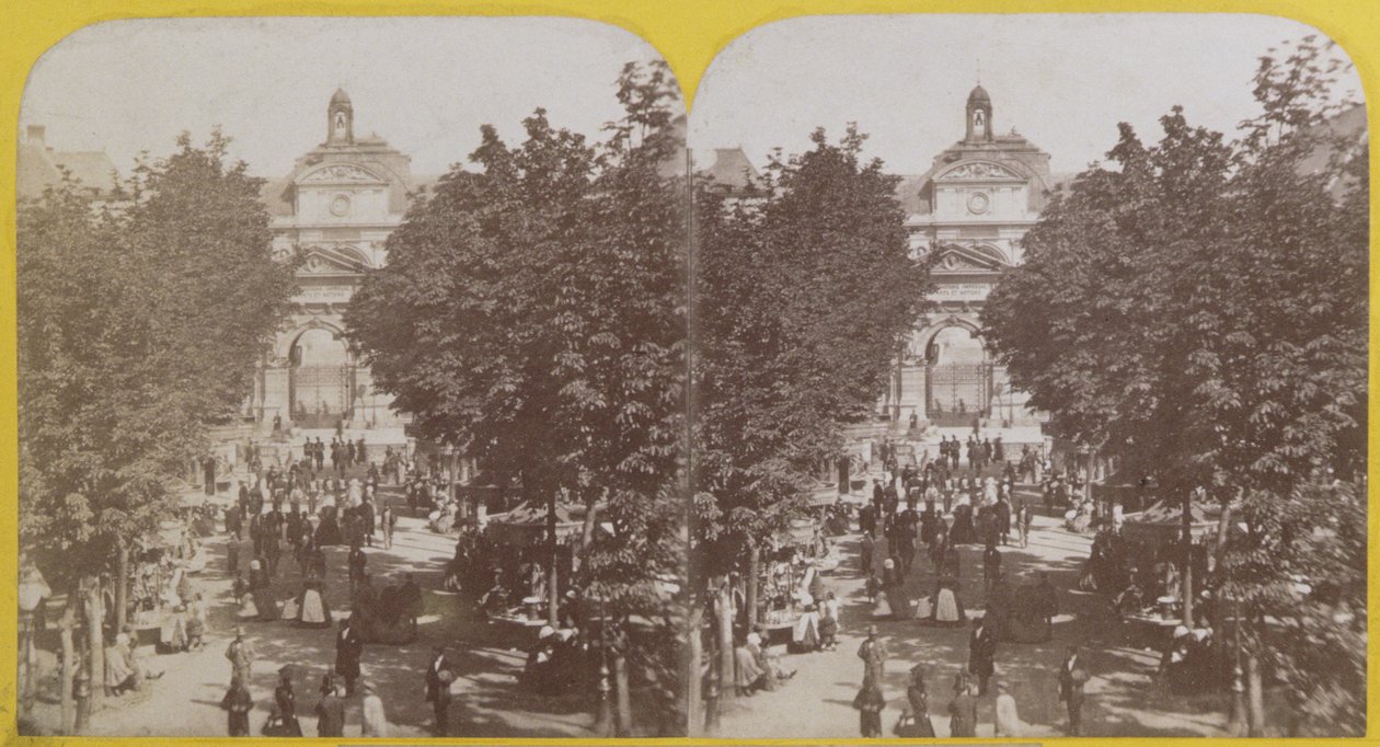 Paříž, Veřejná zahrada Arts et Metiers, stereoskopický pohled, cca 1860 od French School