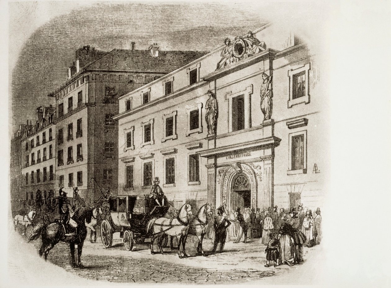 Pařížská konzervatoř ve 30. letech 19. století (rytina) od French School