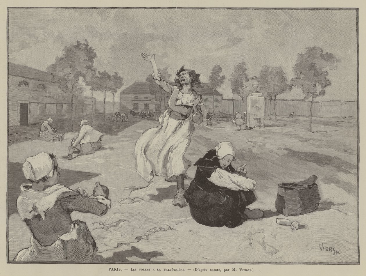 Paris, Les folles a la Salpetriere (rytina) od French School