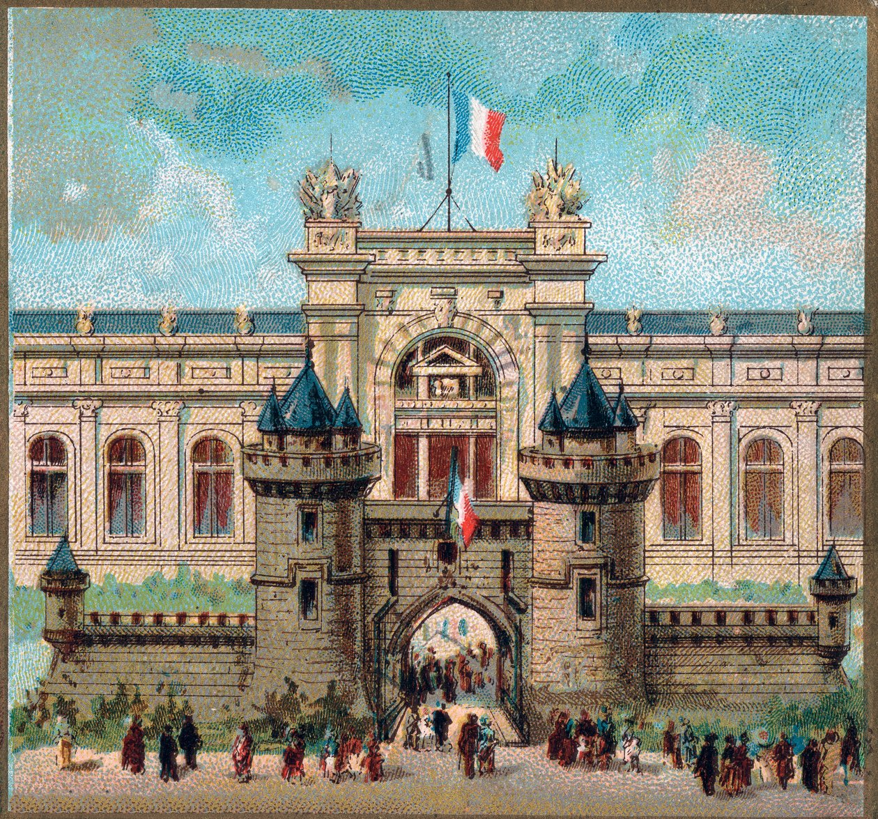 Paříž. Univerzální výstava z roku 1889: Palác ministerstva války. od French School