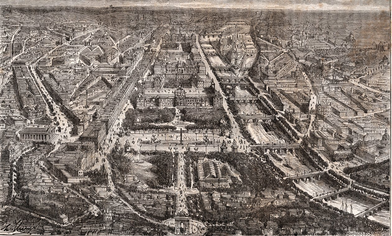 Paříž při pohledu z Arc de Triomphe de l