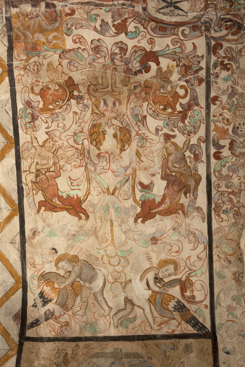 Farní kostel (kostel Panny Marie Solersské). Interiér. Lodě. Nástěnné malby. Detail. 16. století (?). od French School