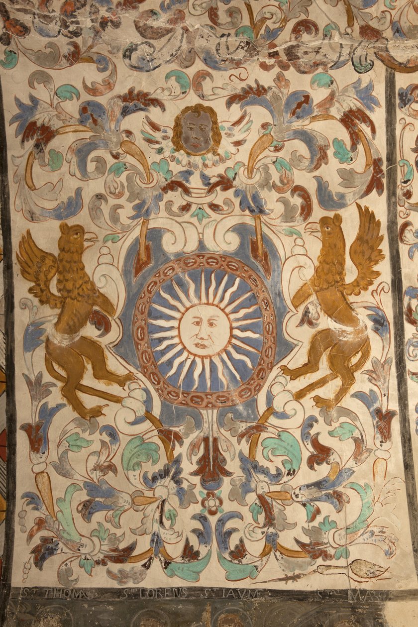 Farní kostel (Església de la Mare de Déu de Solers). Interiér. Lodě. Nástěnné malby. Detail. 16. století (). od French School