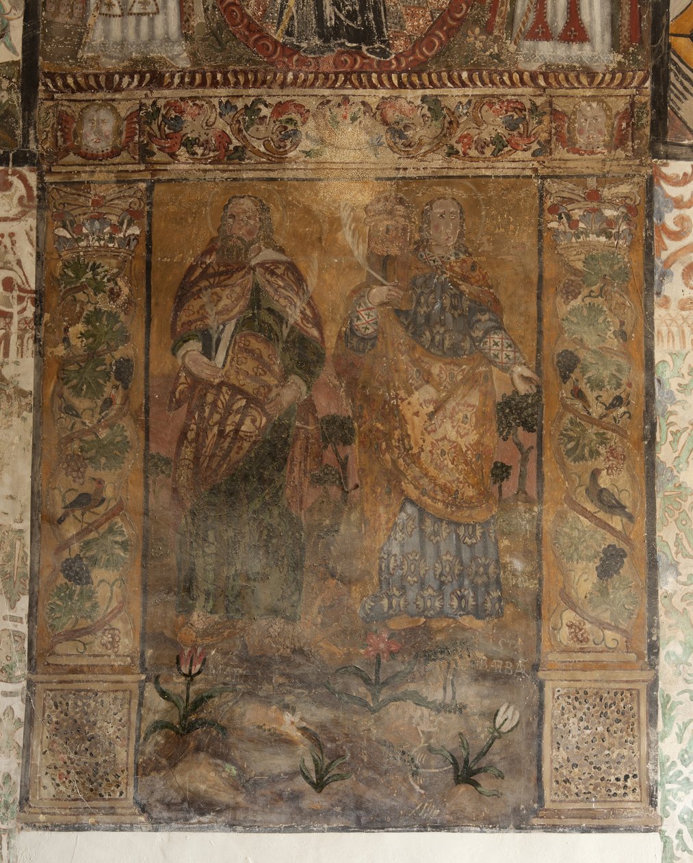 Farní kostel (kostel Panny Marie Solersské). Interiér. Lodě. Nástěnné malby. Detail. 16. století (?). od French School