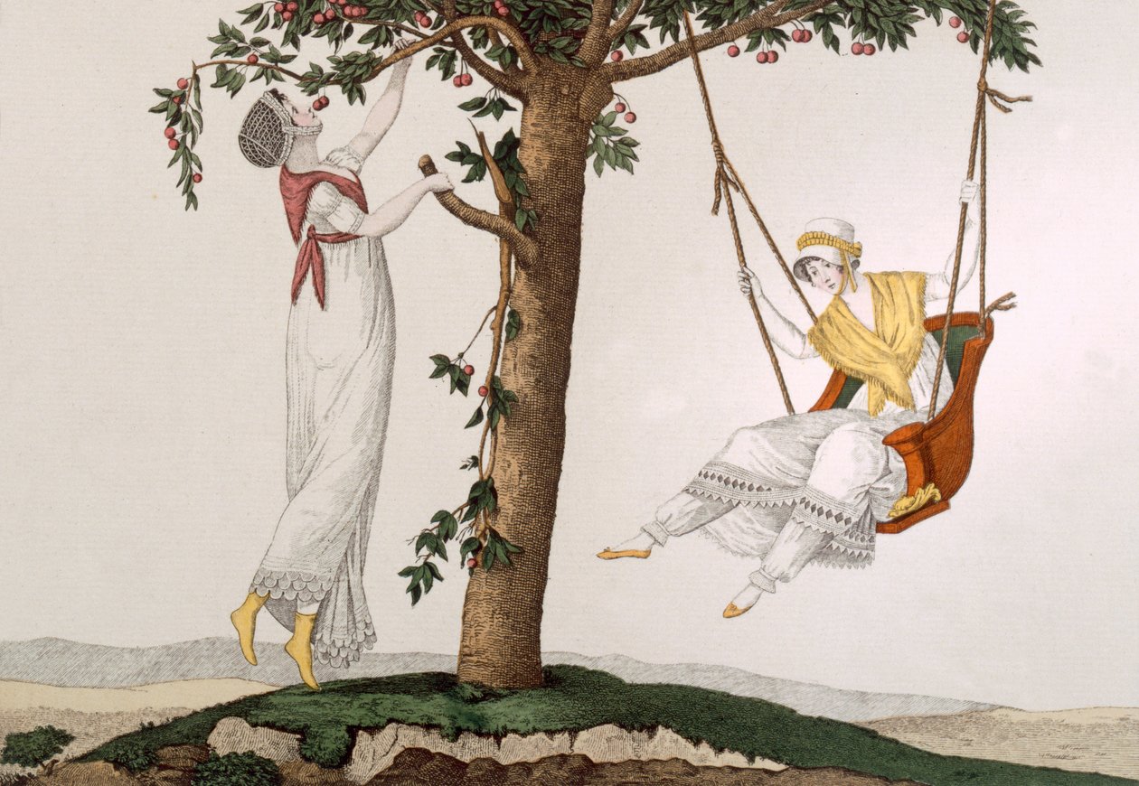 Parisian Ladies at Montmorency, deska 41 z Le Bon Genre, kolem 1810 od French School