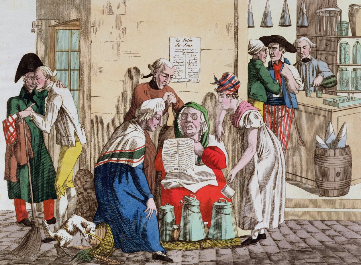Pařížský prodejce mléka a poskytovatel zpráv, c.1815 od French School