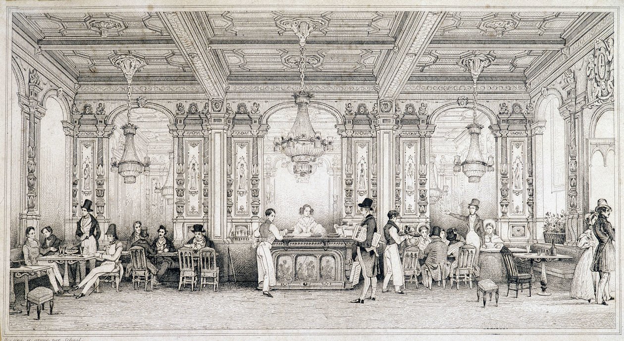 Pařížská kavárna na počátku 19. století. od French School