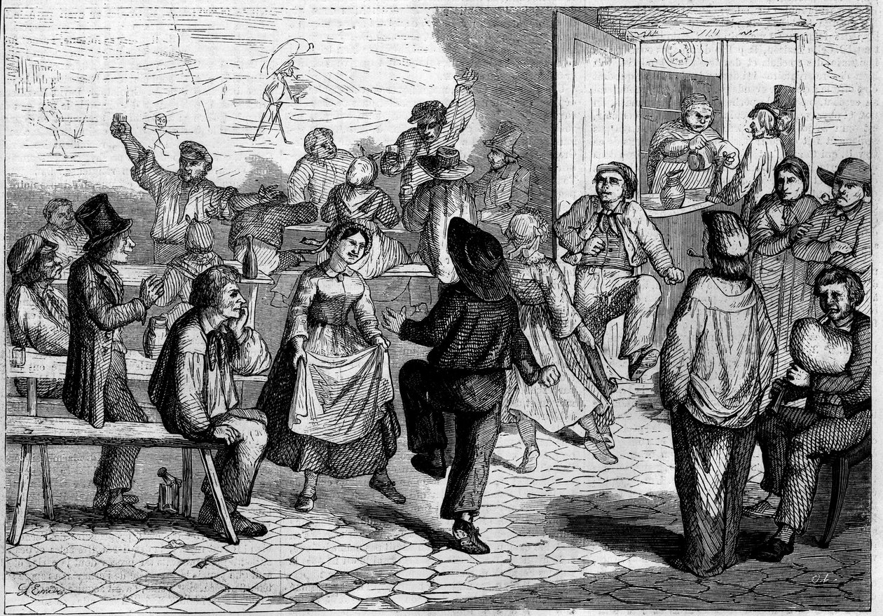 Párty v Paříži: ples nosičů vody a tvůrců uhlí v Barriere de la Villette od French School