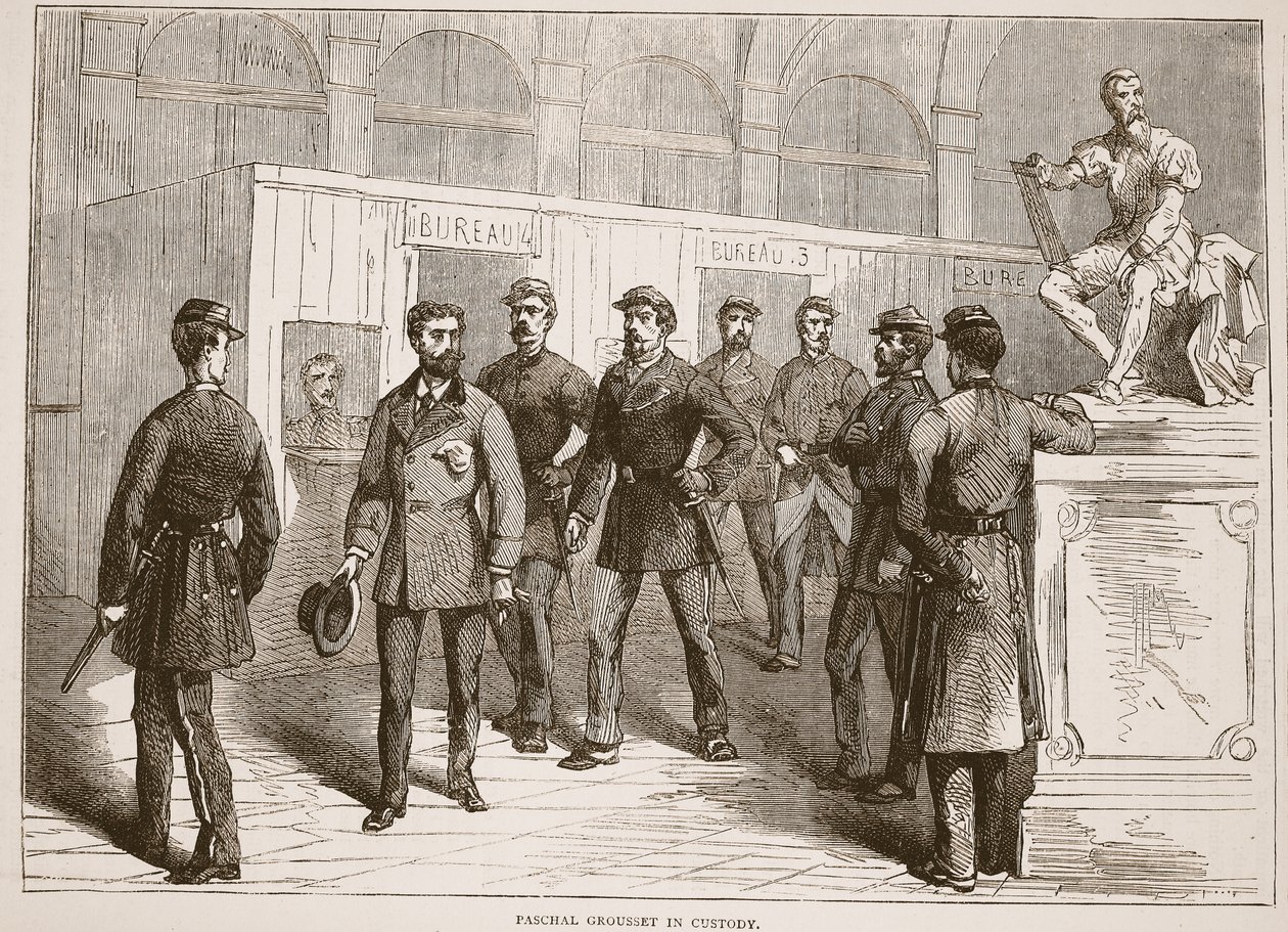 Paschal Grousset ve vazbě, ilustrace z Cassells Historie války mezi Francií a Německem, 1870-1871 od French School