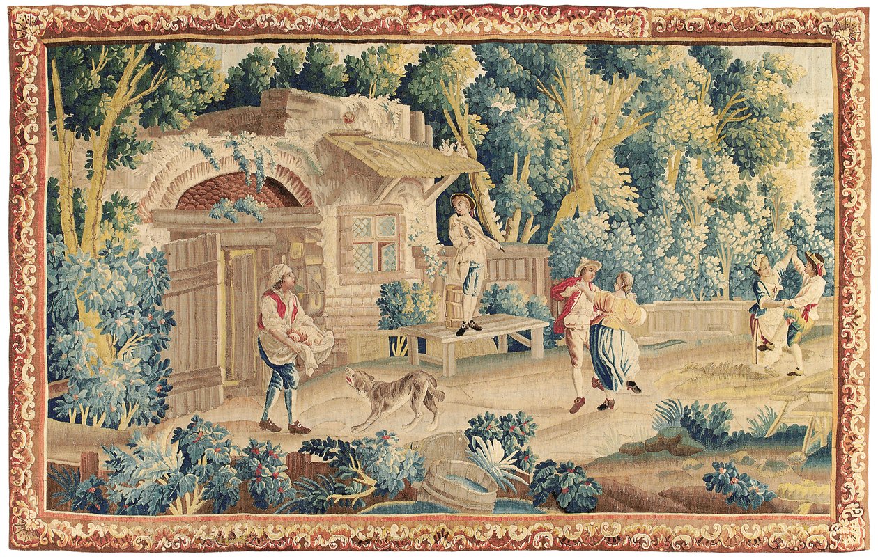 Pastýřská tapisérie, Aubusson, polovina 18. století od French School