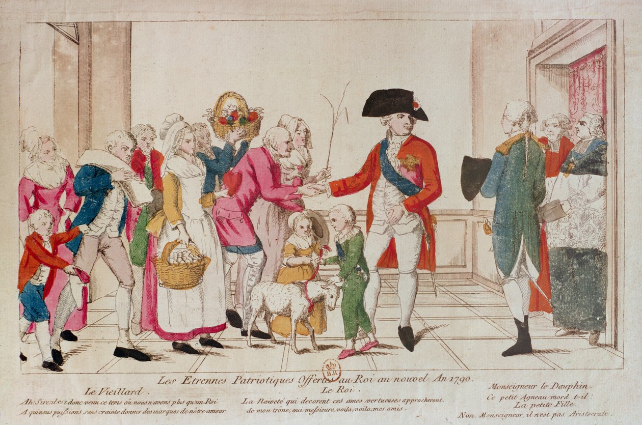 Vlastenecké novoroční dárky nabízené králi v roce 1790 od French School
