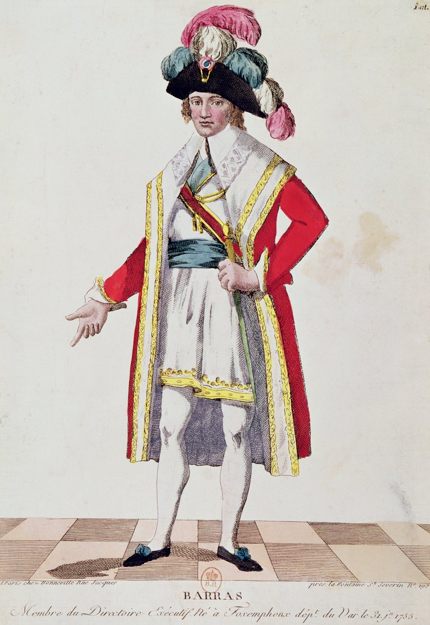 Paul Francois Jean Nicolas (1755-1829) Vicomte de Barras (barevná rytina) od French School