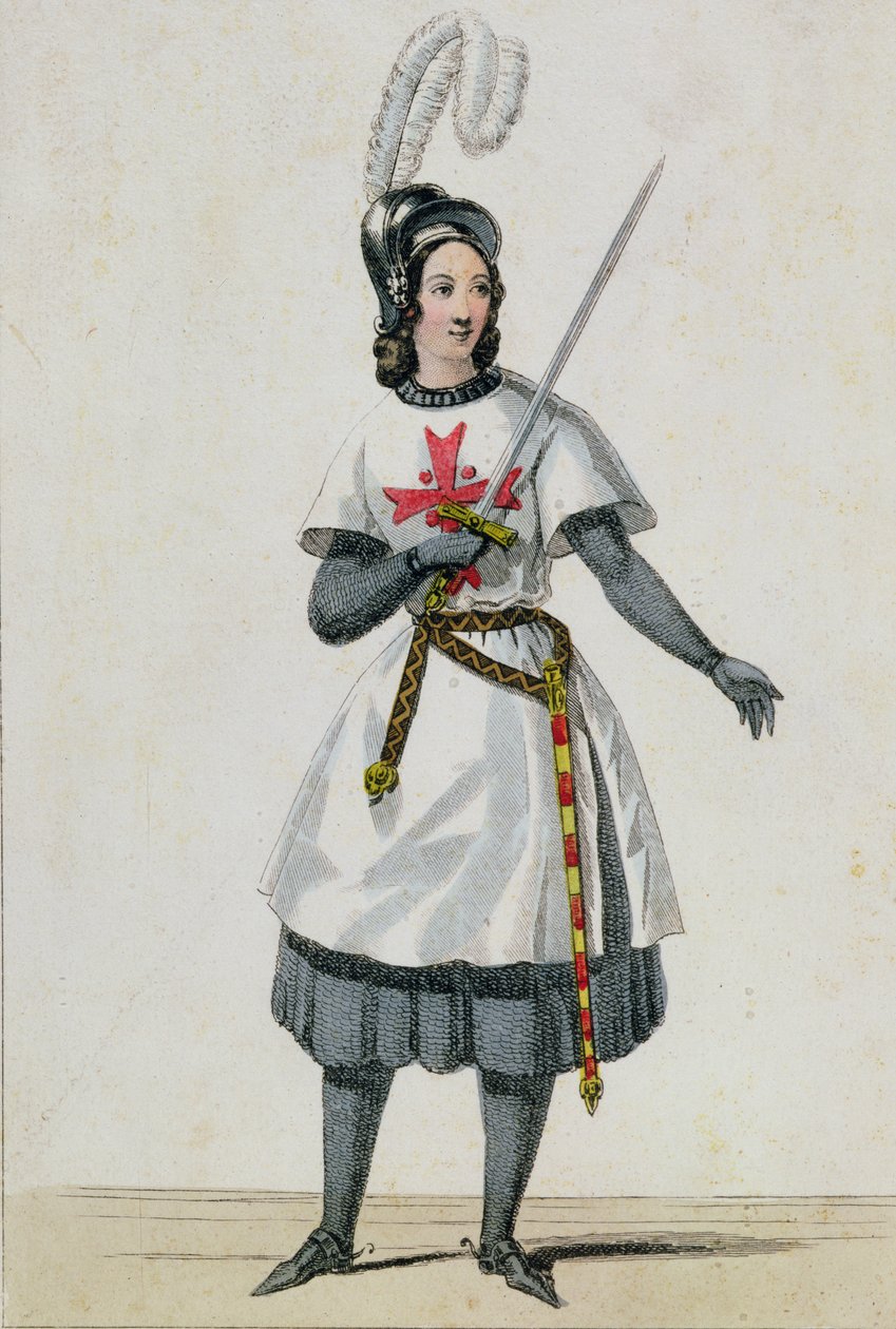 Pauline Garcia-Viardot (1821-1910) v roli Tancrediho v opeře Gioacchina Rossiniho (1792-1868) v Theatre Italien, Paříž od French School