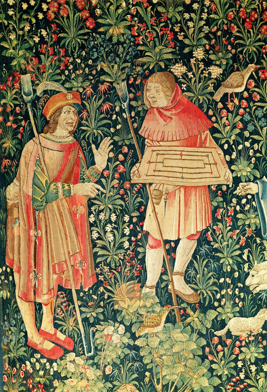 Sedlák nesoucí hru na hopsačce, z Jeu de Hopscotch and Fruit Pick, Loire Workshop, 1510 od French School