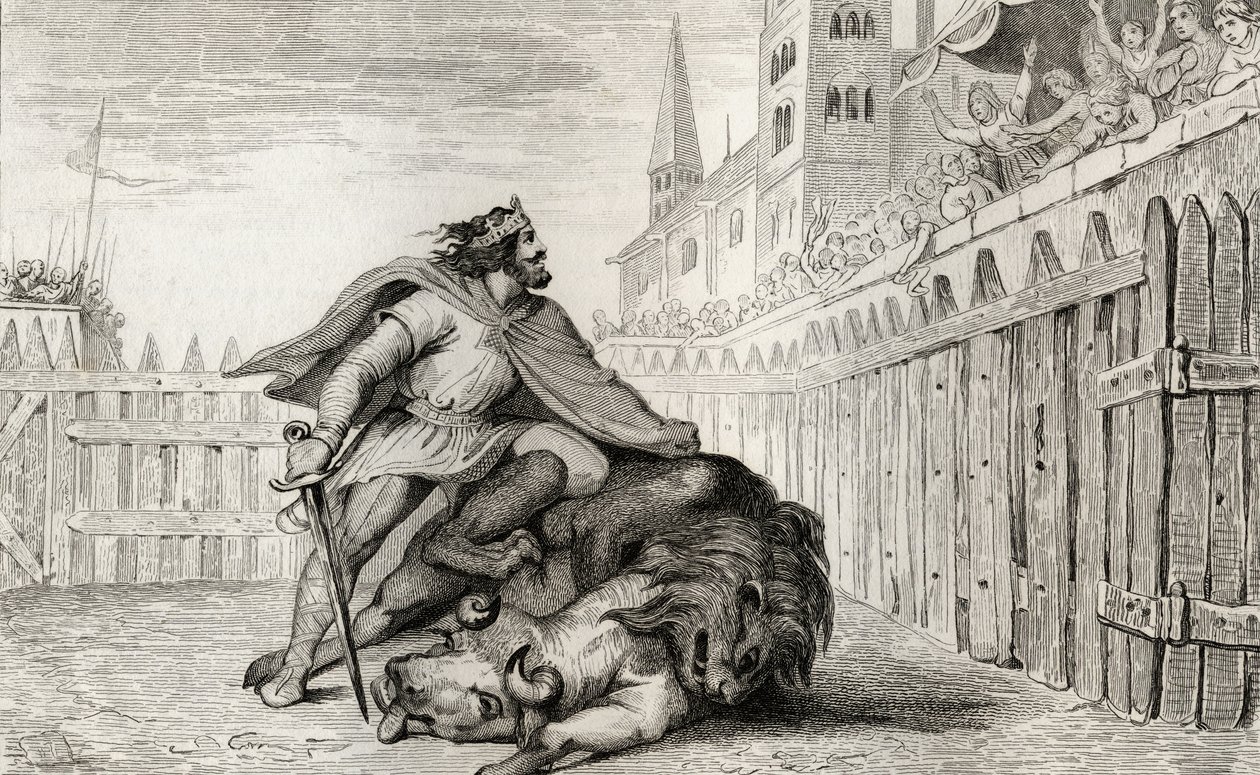 Pepin III (714-68) Krátký se lvem a býkem, z 