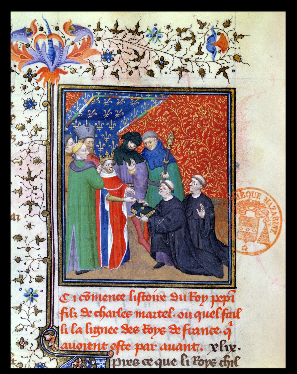 Pepin Krátký (asi 715-68) král Franků od French School