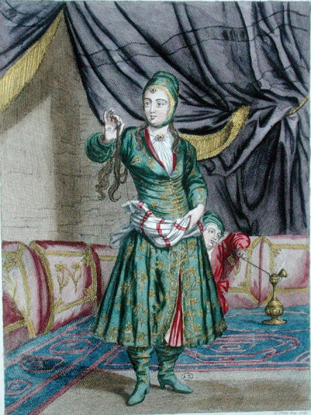 Perská žena, ze „Sbírky tisků na kostýmech Levanty“, vyryl Gerard Jean Baptiste Scotin (1671-1716) od French School