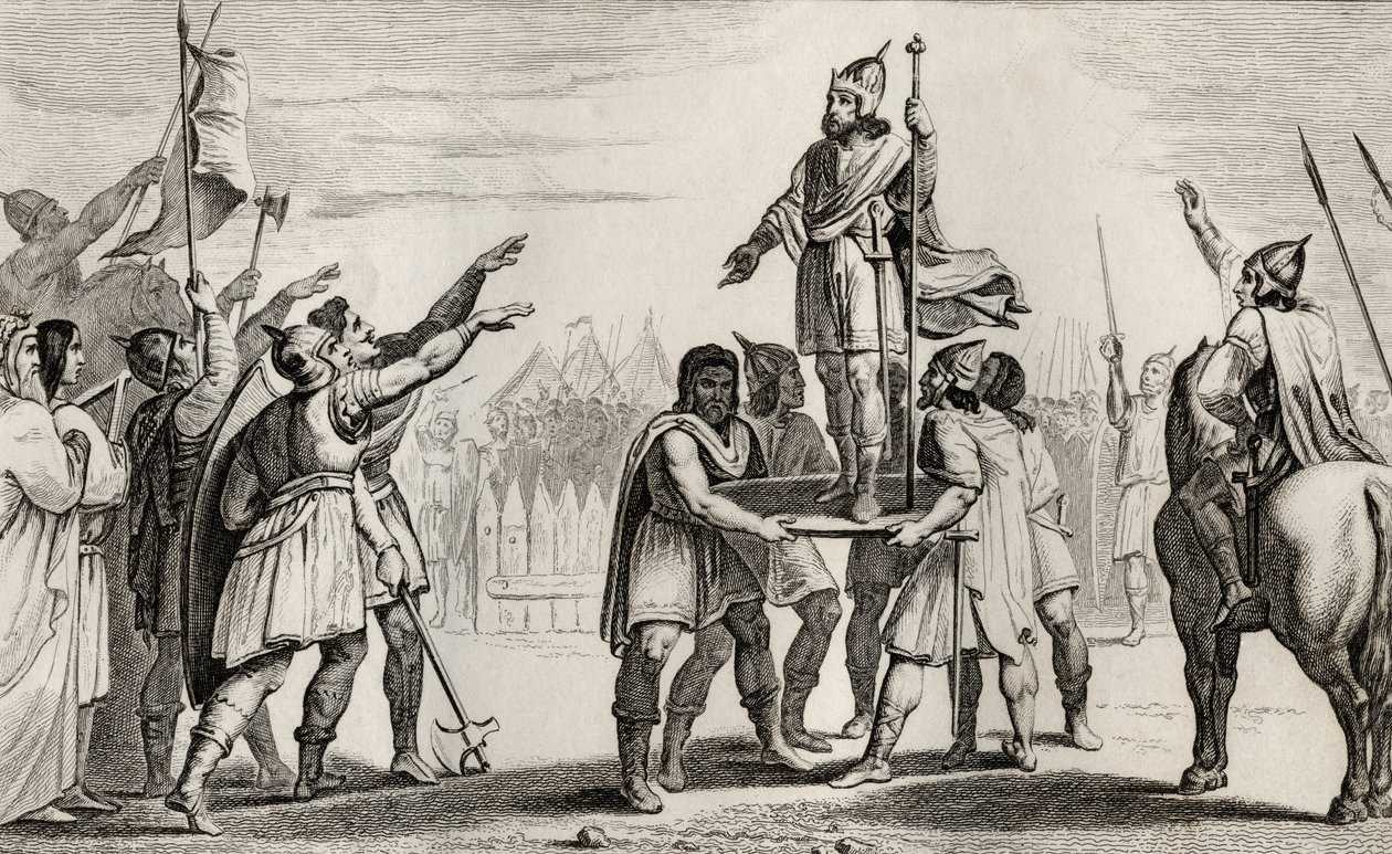 Pharamond, legendární král Francie, z „Histoire de France“ od Colarta, vydané kolem roku 1840 od French School