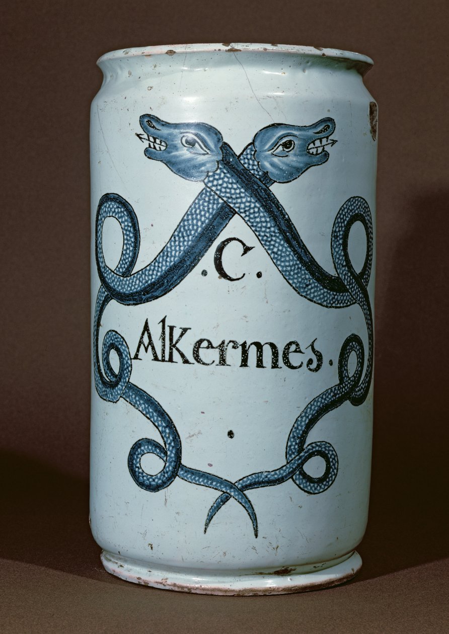 Farmaceutická nádoba na alkernes, z Rouen, cca 1770 (keramická) od French School
