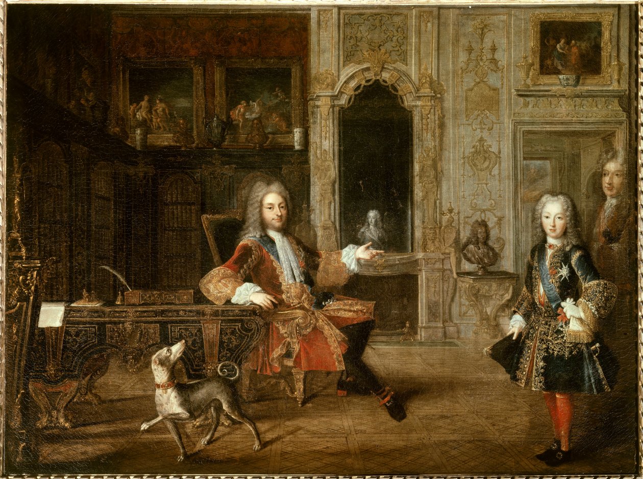 Filip II a Ludvík I. Orleánský, vévoda z Chartres od French School