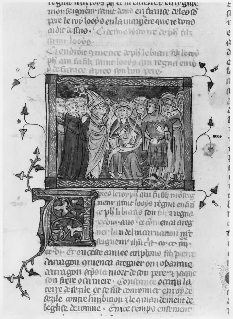 Filip IV., ilustrace z Grandes Chroniques de France, 1375-79 od French School
