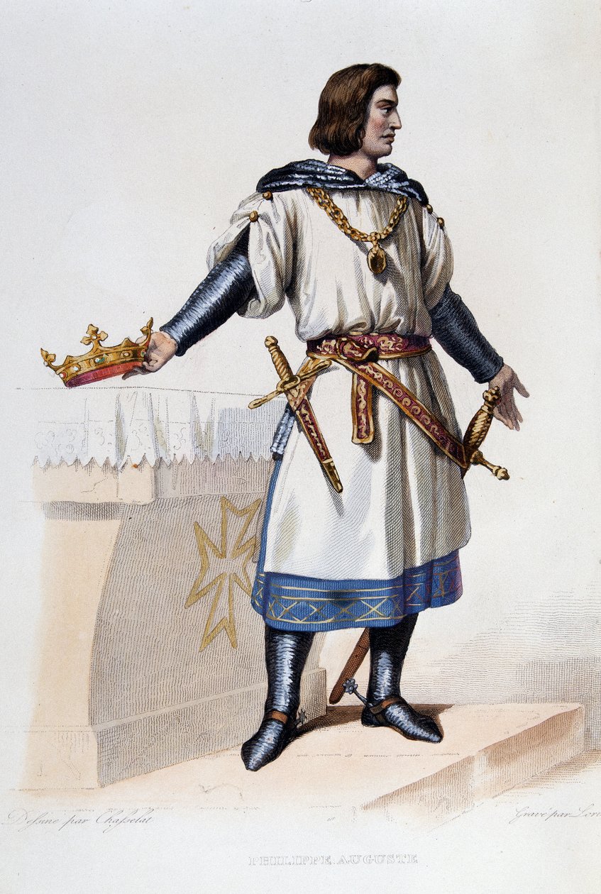 Philippe Auguste - v "" Francouzský Plutarch "" 1844-1847 od French School