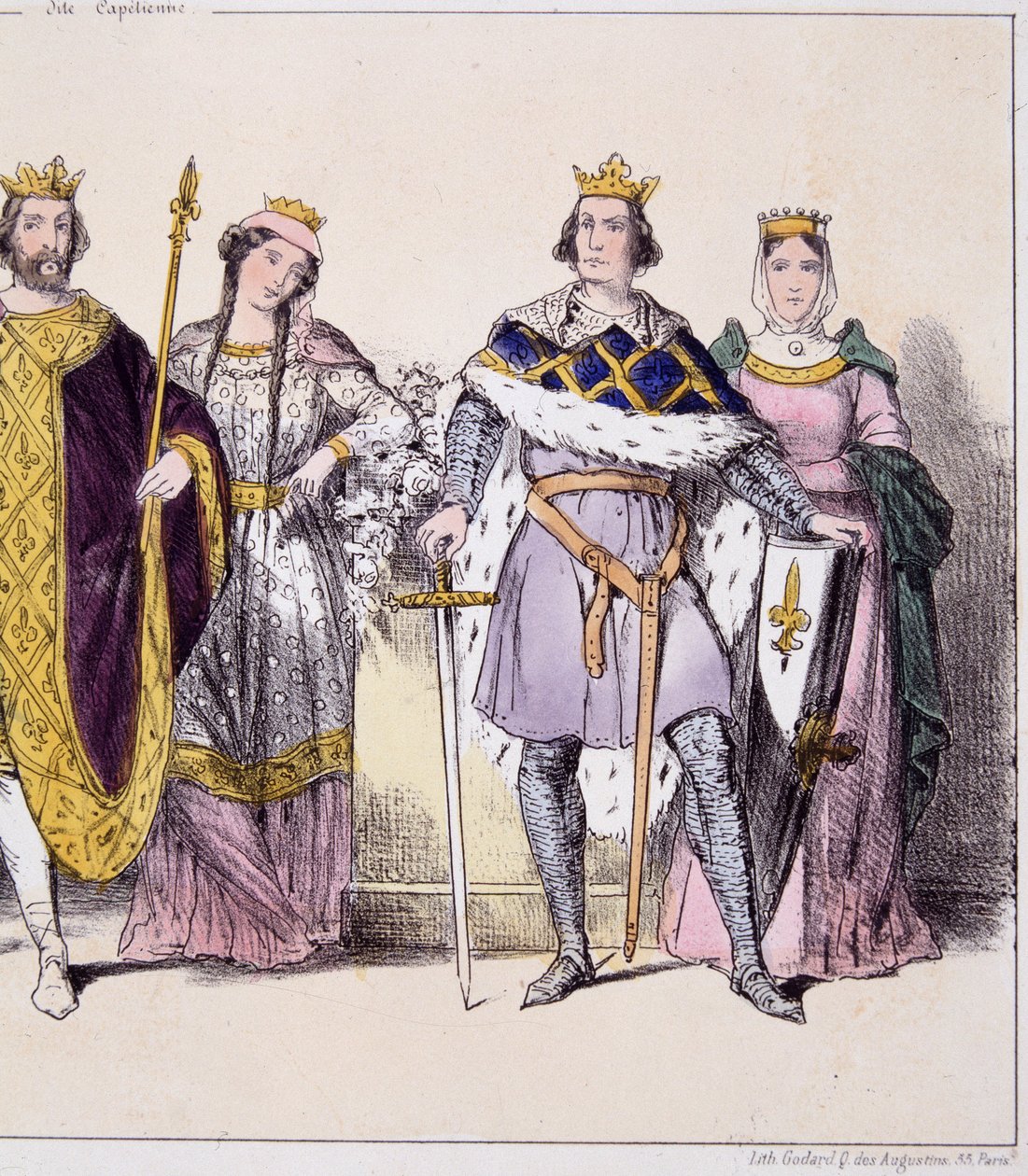 Philippe Auguste a Isabelle de Hainaut - ve „Francouzské monarchii v tiscích““ od French School