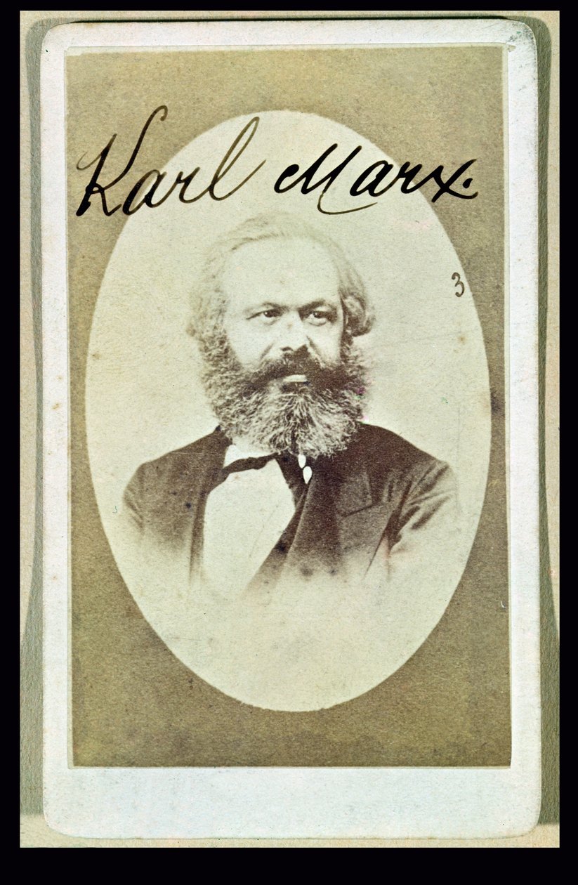 Fotografická vizitka Karla Marxe (1818-93) s podpisem od French School