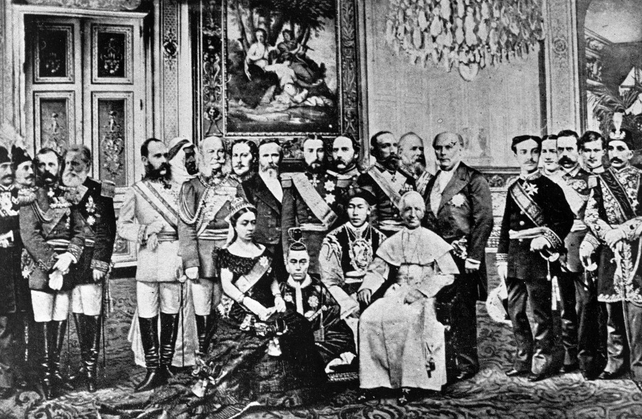 Fotomontáž světových vládců, 1867 (kolážované černobílé fotografie) od French School