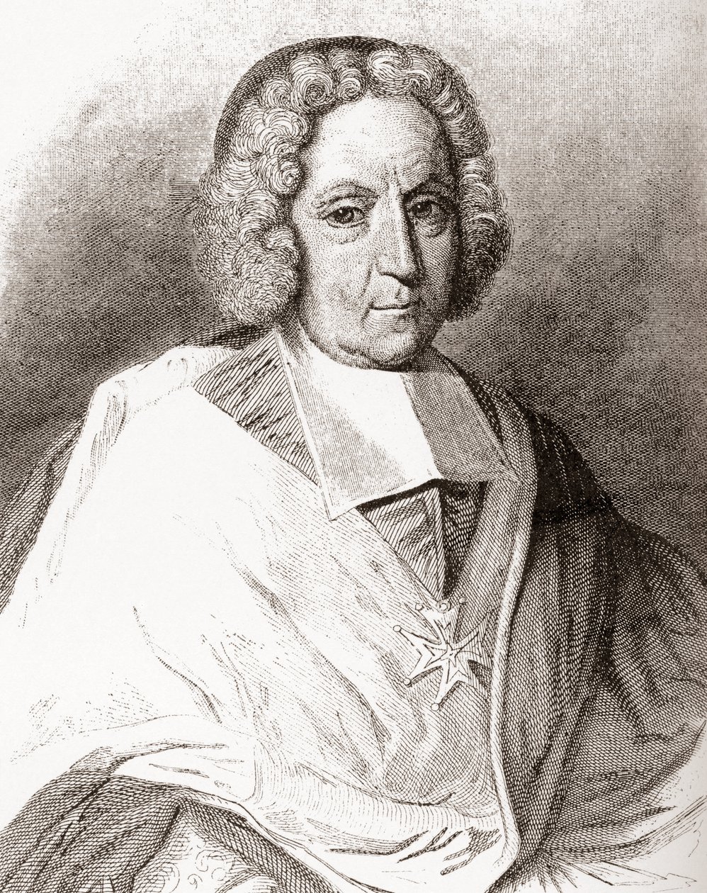 Pierre-Paul Guérin de Tencin, 1679-1758. Francouzský církevní hodnostář, arcibiskup v Embrunu a Lyonu a kardinál. Z knihy Les Heures Libres vydané v roce 1908. od French School