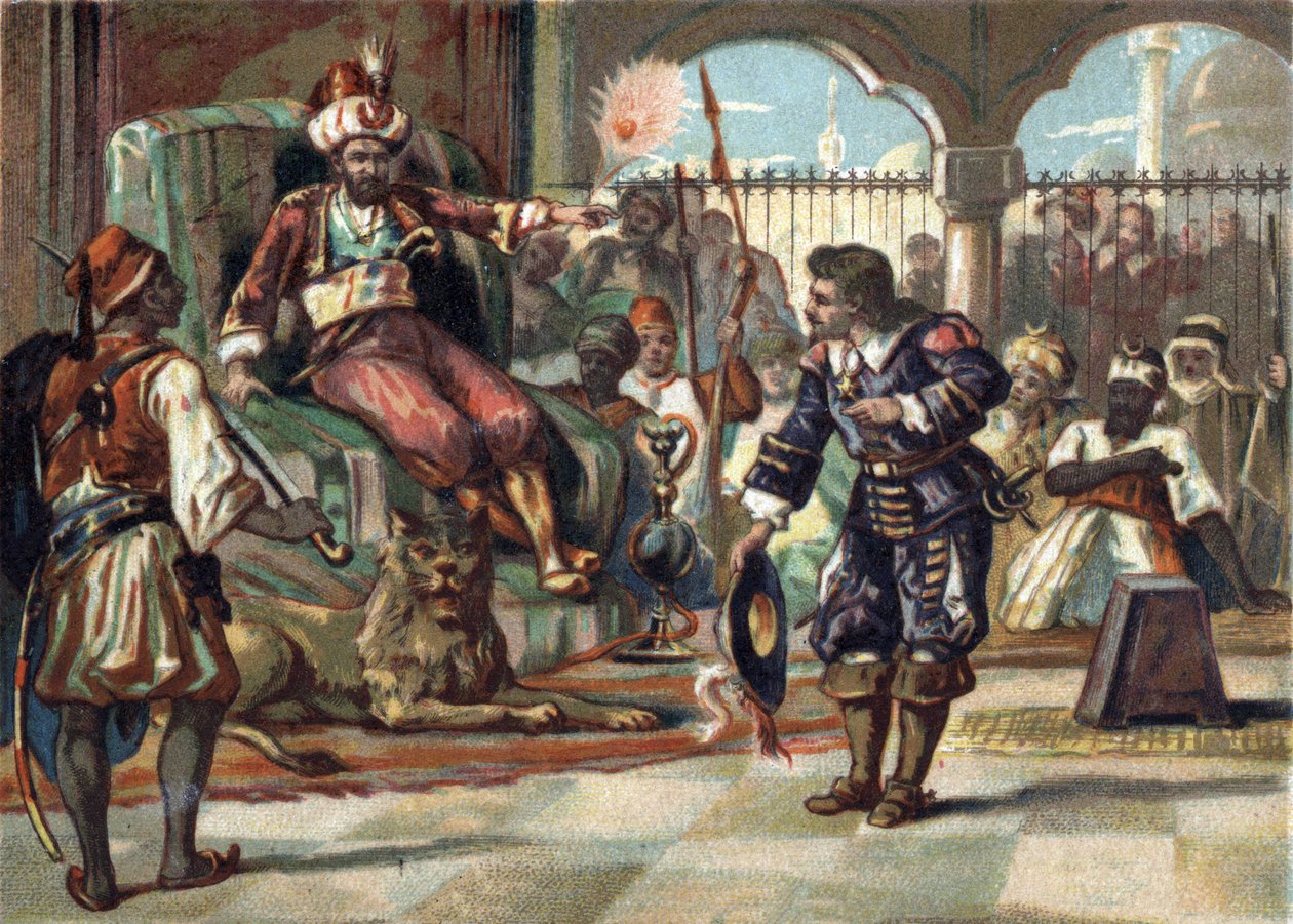 Pierre Porcon de La Barbinais, kapitán fregaty, byl zajat dey Alžíru. Poslal ho, aby vyjednal s králem Ludvíkem XIV. zacházení s francouzskými zajatci v Alžírsku a mírové dohody. Král návrhy odmítl a bretaňská kom od French School