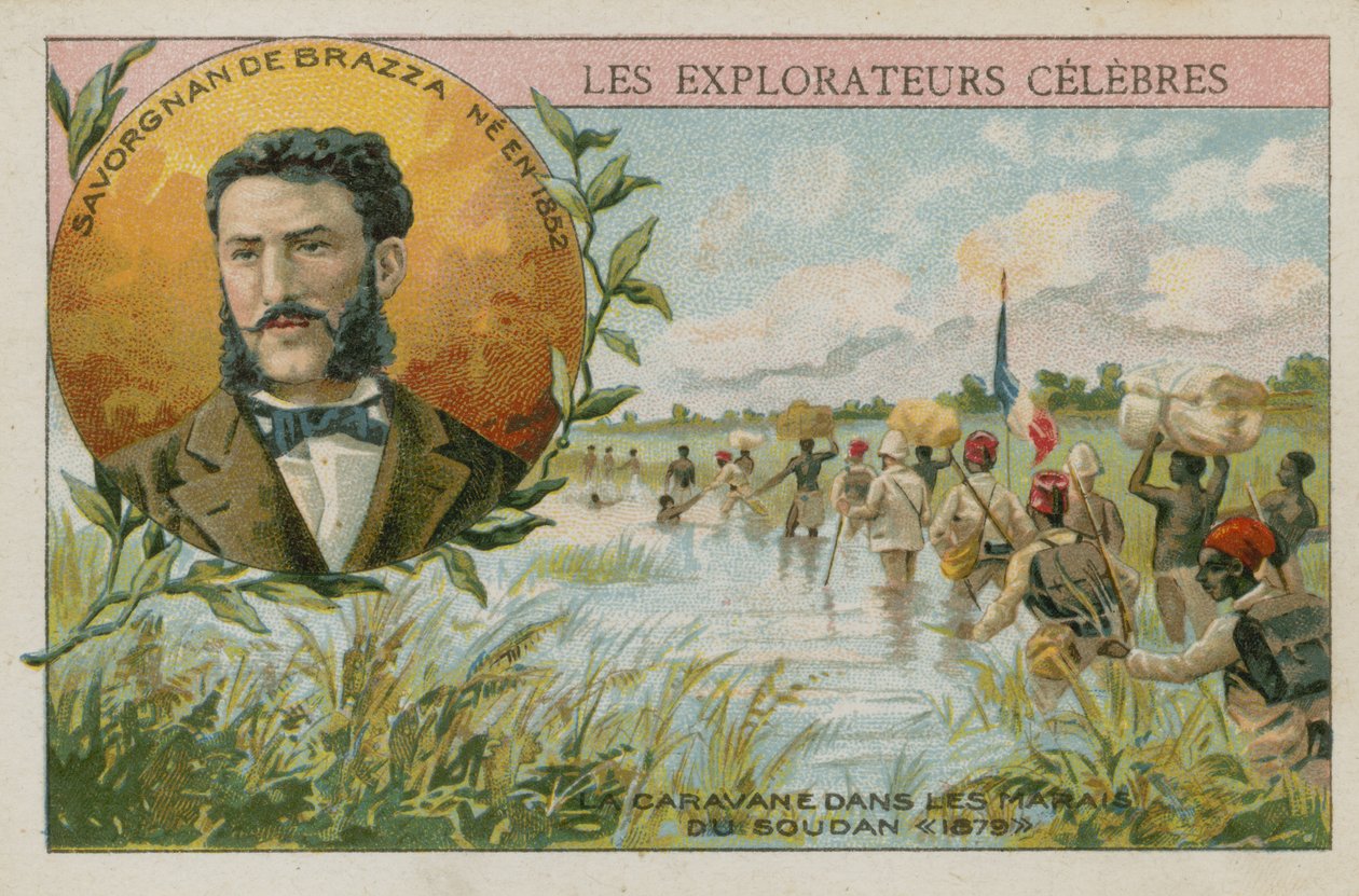 Pierre Savorgnan de Brazza, francouzský badatel italského původu (chromolit) od French School