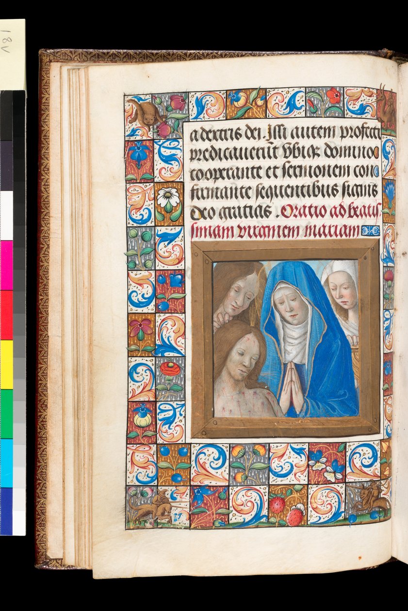 Pieta z Knihy hodin, MS 92 f.18v, západní Francie od French School