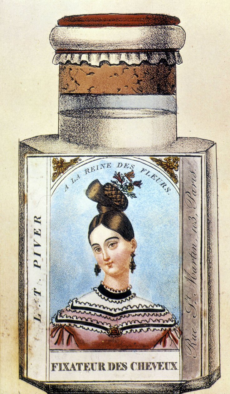 Lahvička na fixaci vlasů Piver, cca 1830 od French School