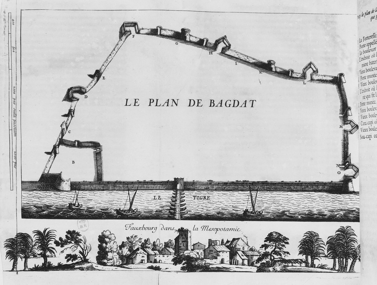 Plán Bagdádu, z Les Six Voyages od J. B. Taverniera, 1676 od French School