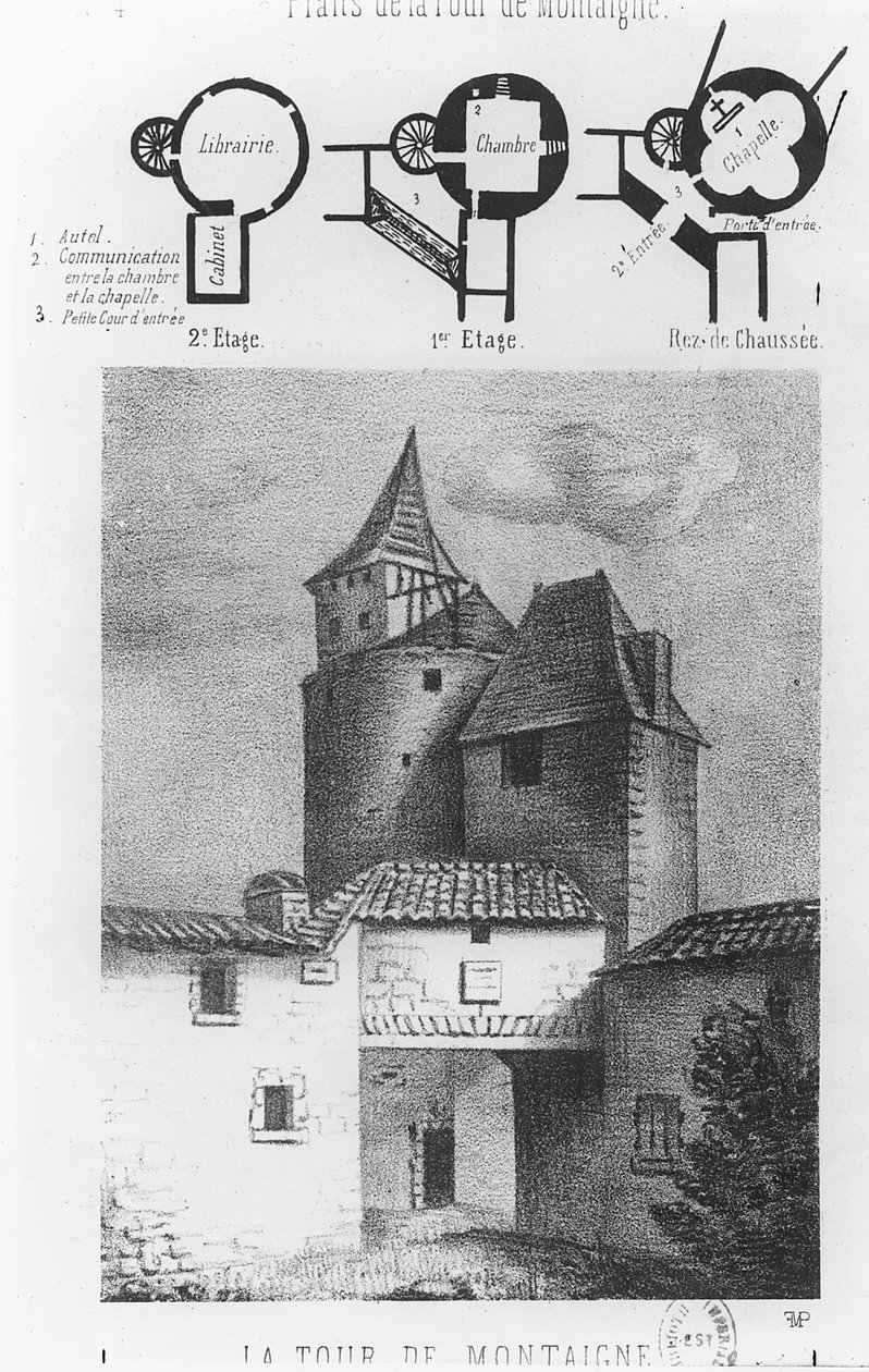 Mapa Tour de Montaigne, v Saint-Michel-de-Montaigne (litho) od French School