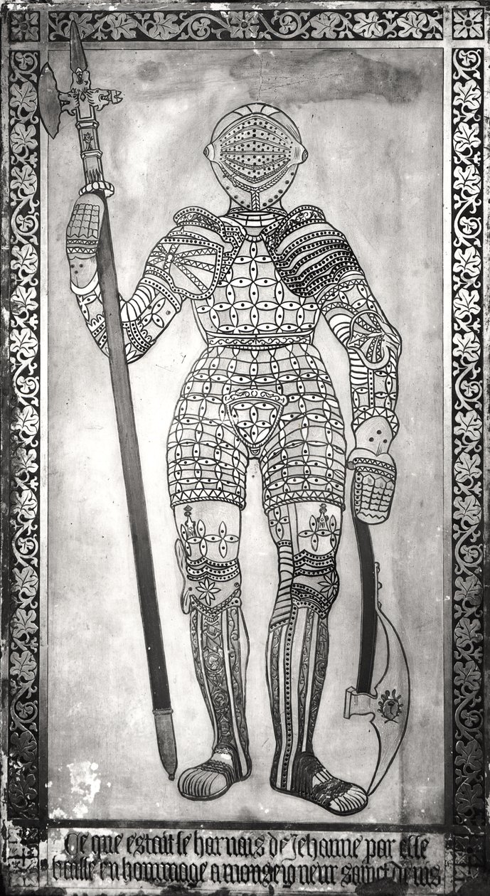 Deska s vyobrazením zbroje Johanky z Arku (1412-31) od French School