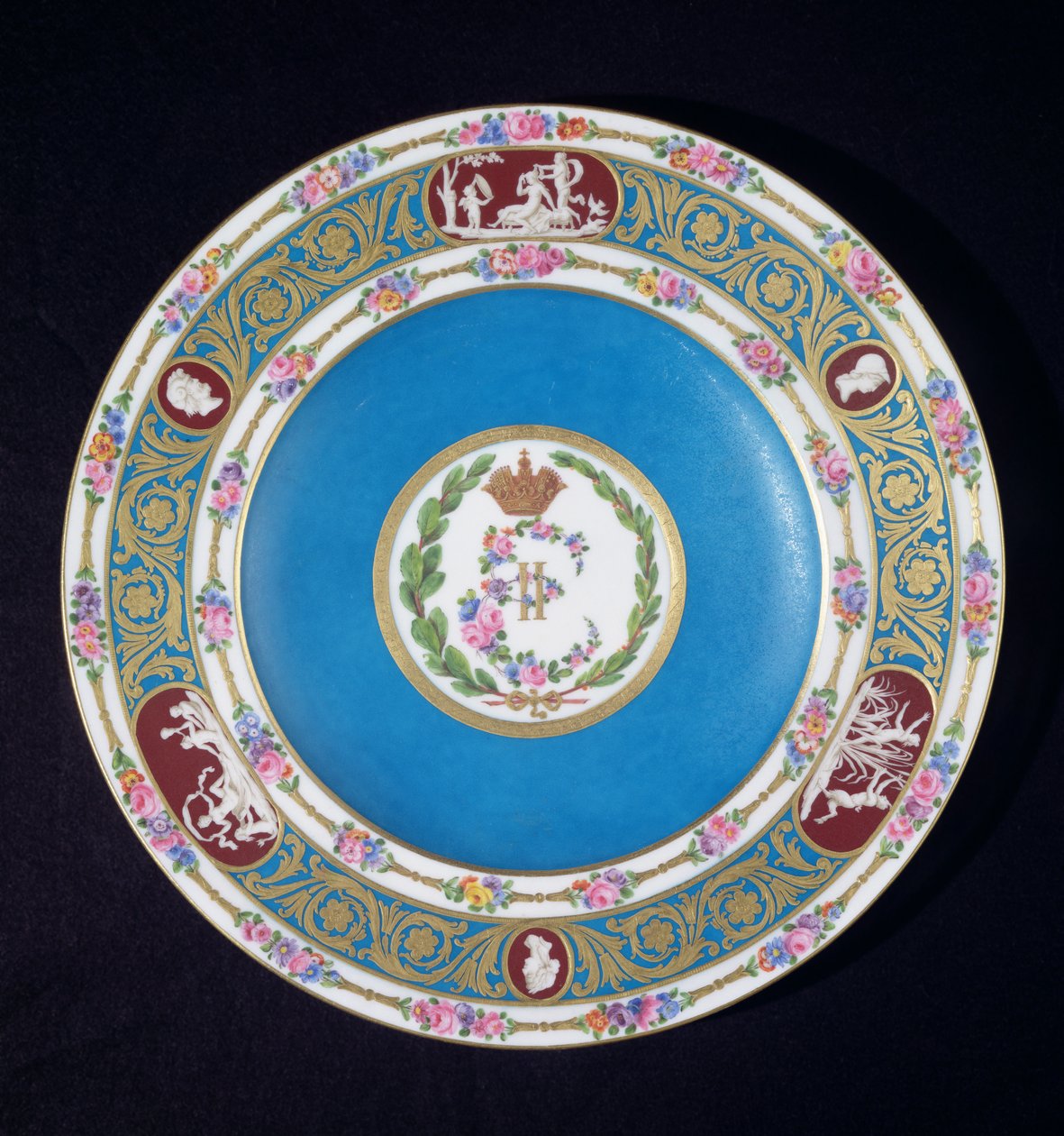 Talíř ze služeb císařovny Kateřiny II. (1729-96) z Ruska, Sevres, kolem 1779 (porcelán) od French School