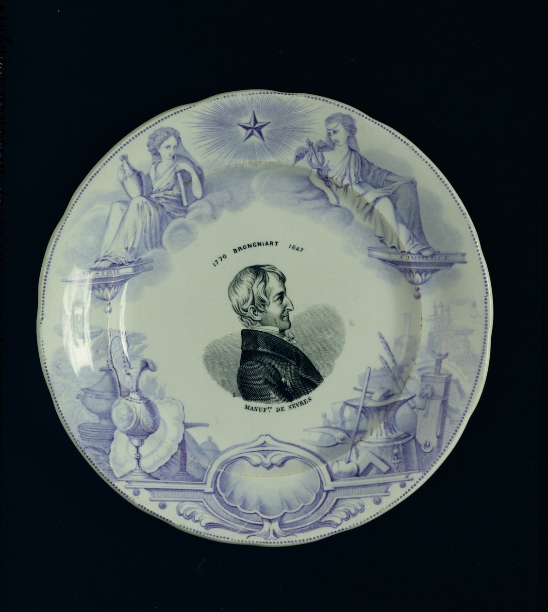 Talíř s portrétem Alexandra Brongniarta (1770-1847) (keramika) od French School