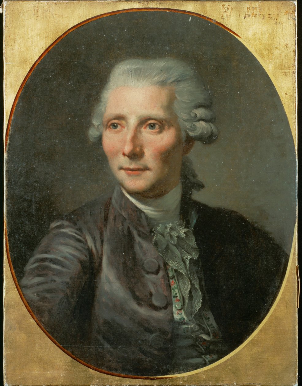 Básník Pierre Augustin Caron de Beaumarchais Portrét podle Greuze ... (malba na plátně) od French School