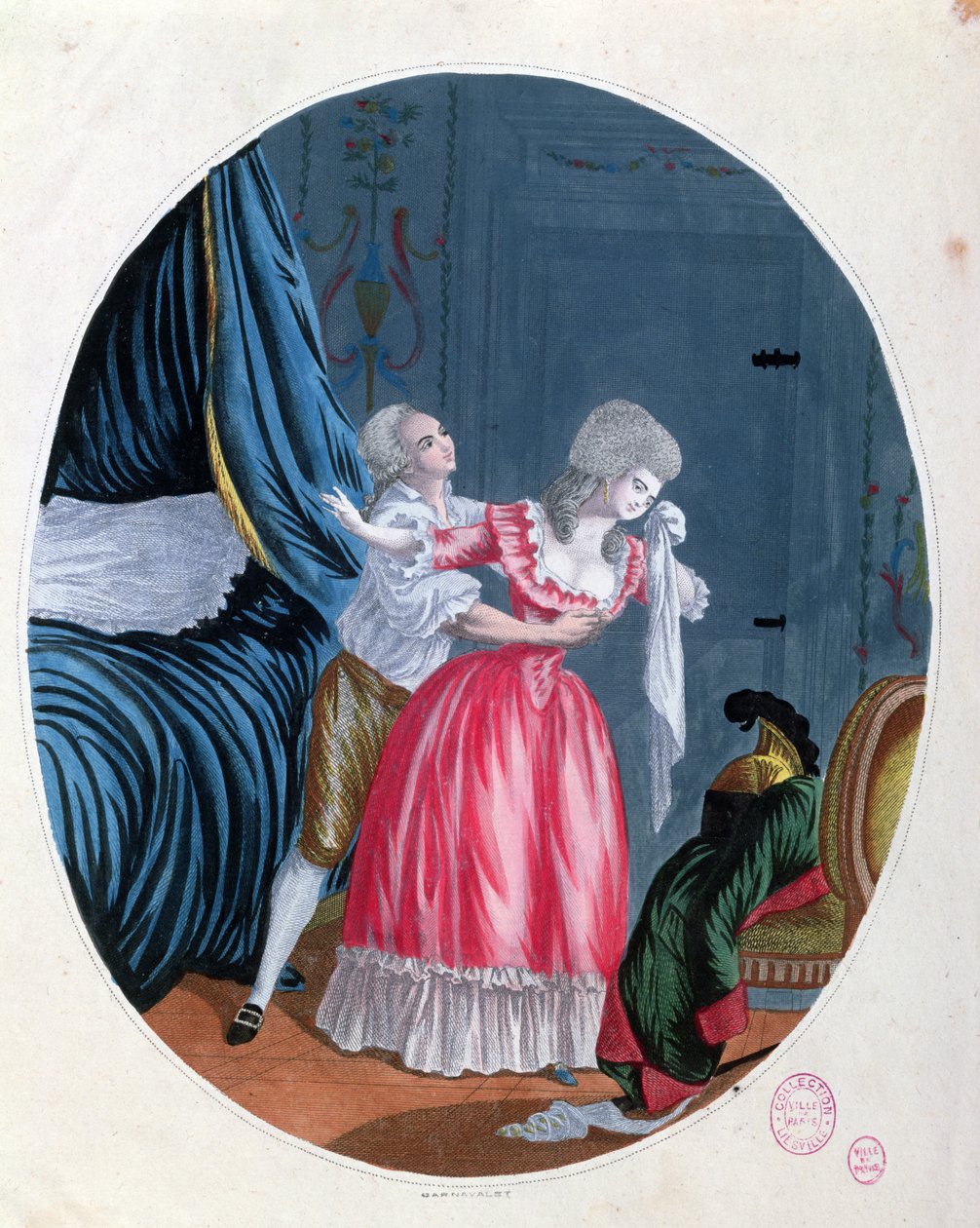 Nesmyslná lítost, konec 18. století (barevná rytina) od French School