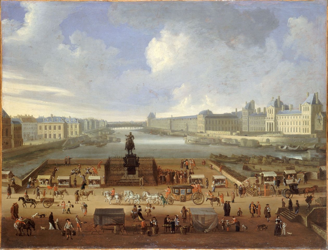 Pont Neuf a Louvre, kolem roku 1669 (olej na plátně) od French School