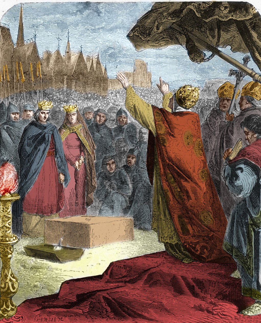 Papež Alexander III (Orlando Bandinelli) (Alessandro III) položil v roce 1163 první kámen katedrály Notre Dame de Paris (Notre-Dame) za přítomnosti francouzského krále Ludvíka VII. a předvečera Maurice de Sully. od French School