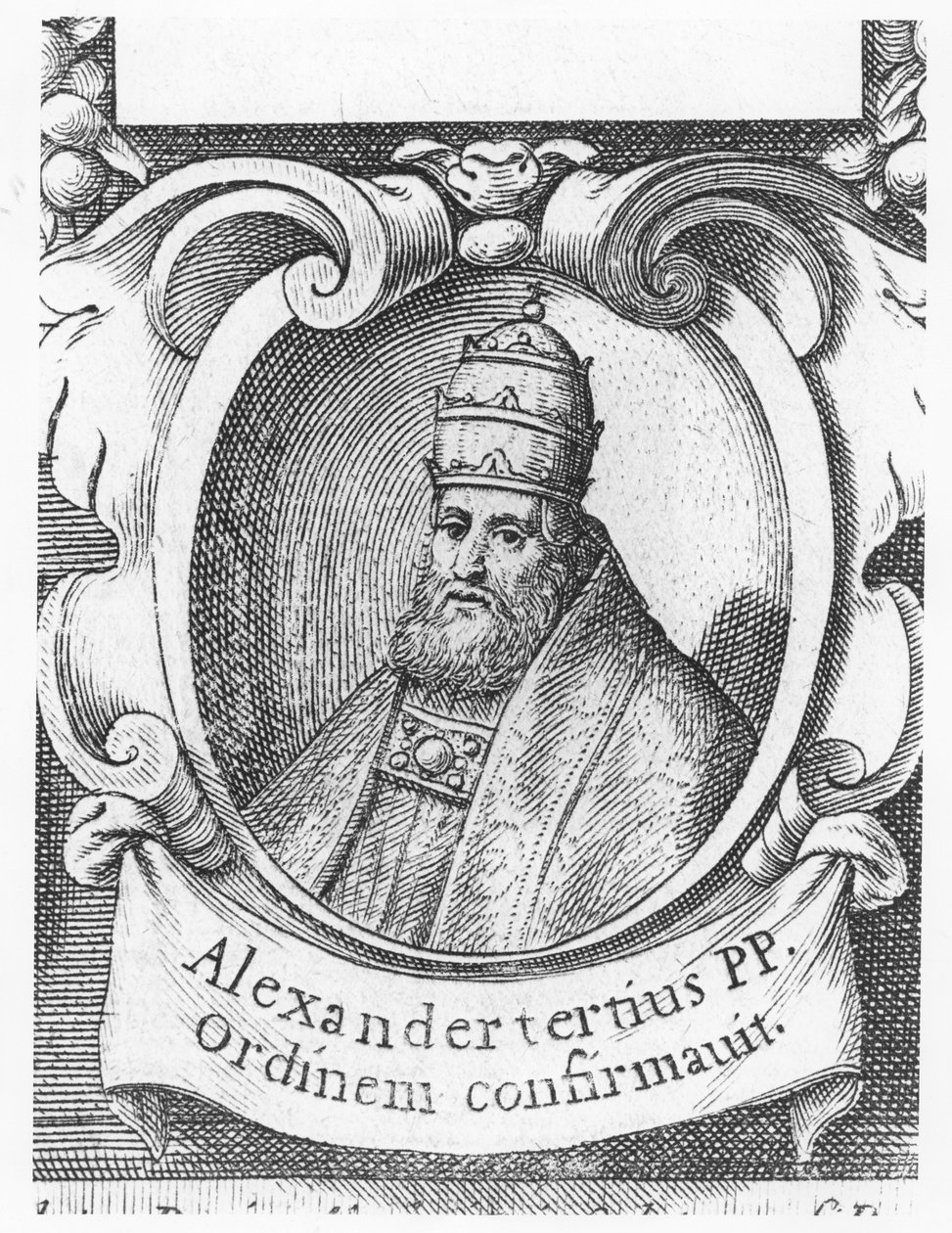 Papež Alexander III (rytina) od French School