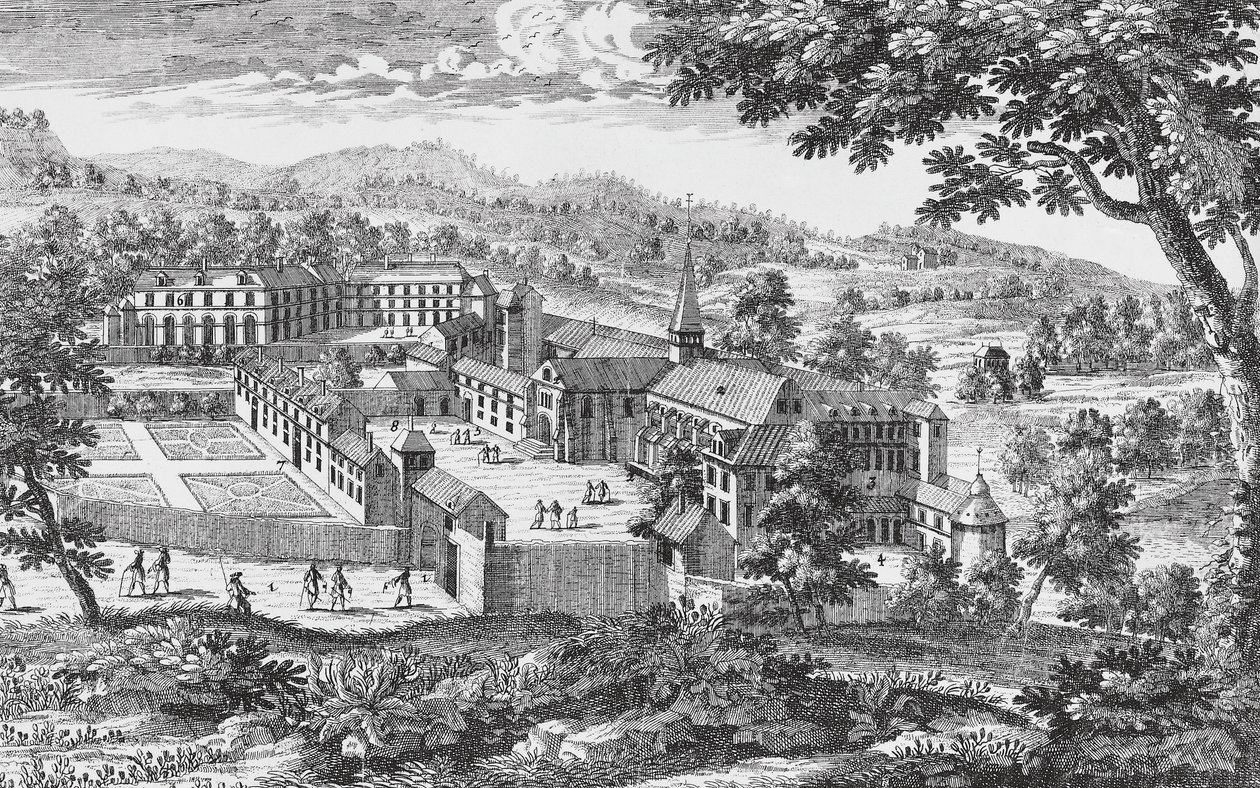 Port-Royal-des-Champs Abbey, rytina, Francie od French School